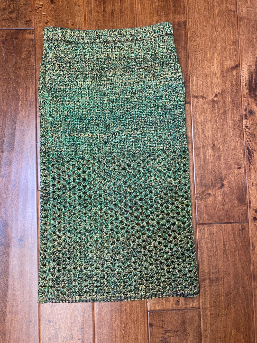 Vix by Paula Hermanny Green Textured Pencil Skirt